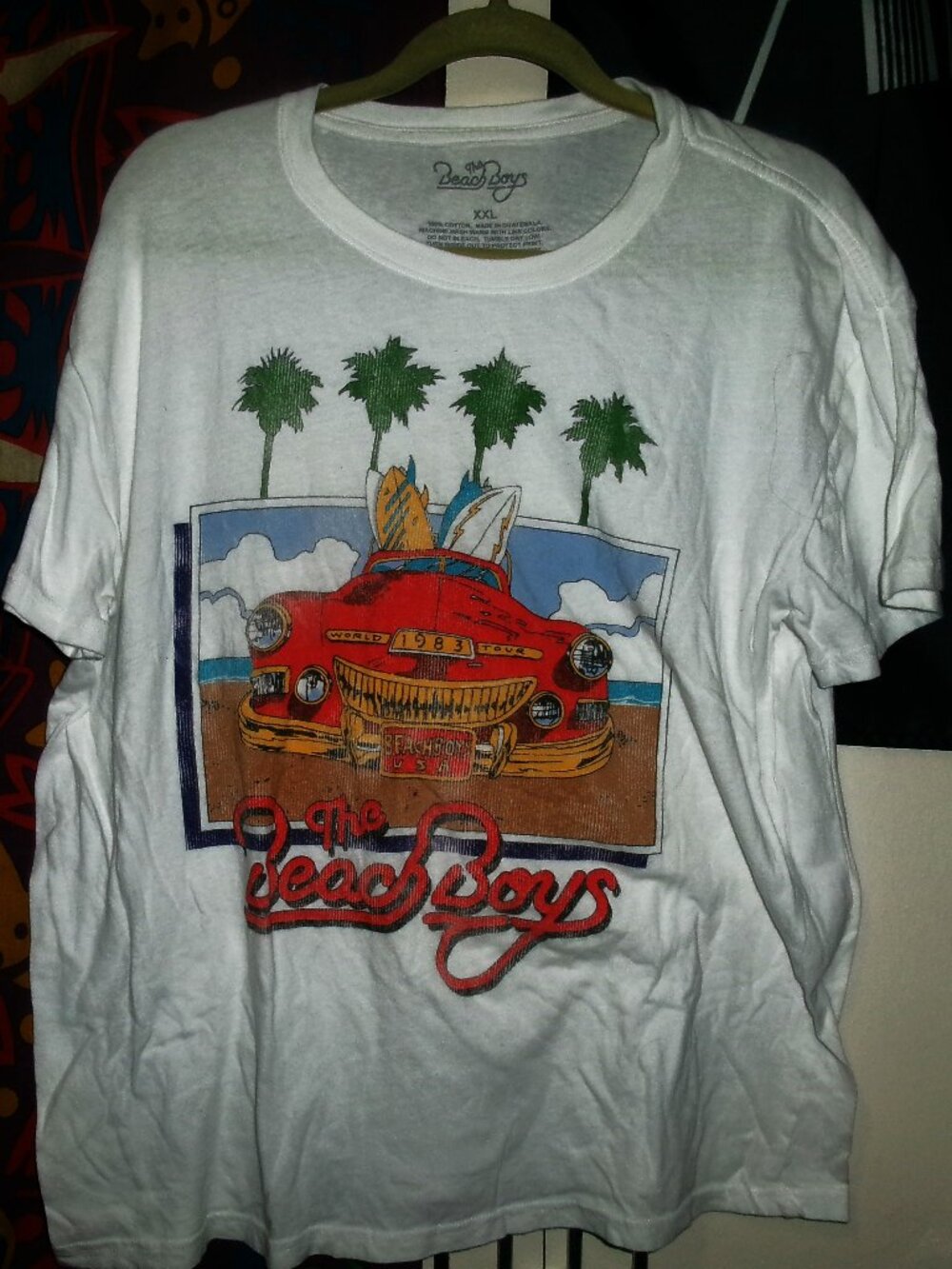 beach boys world tour 1983 2xl official tee distessed art tee - brian wilson pop